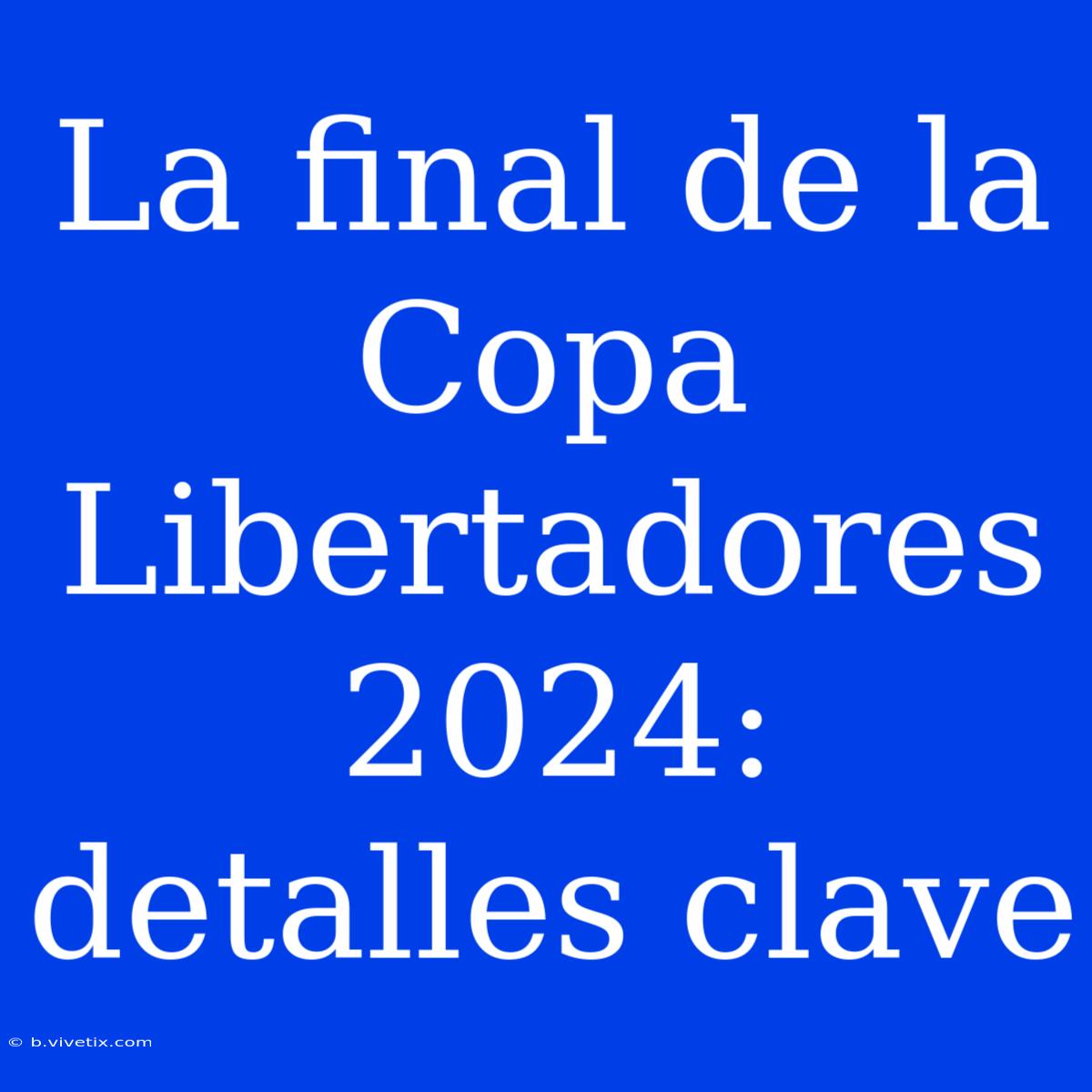 La Final De La Copa Libertadores 2024: Detalles Clave