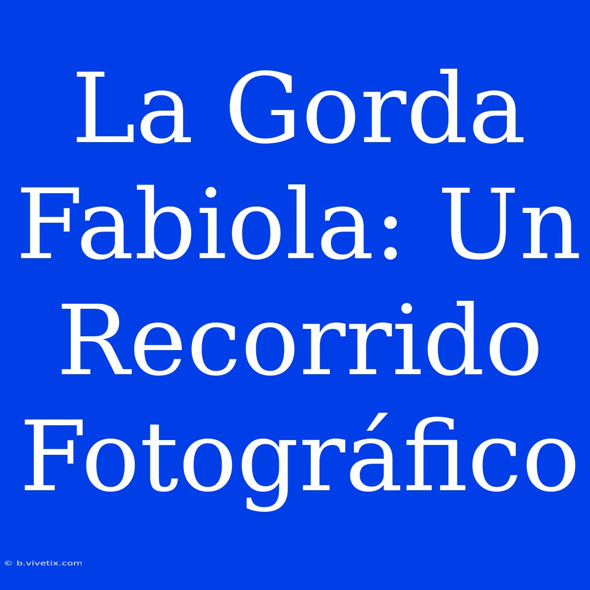 La Gorda Fabiola: Un Recorrido Fotográfico