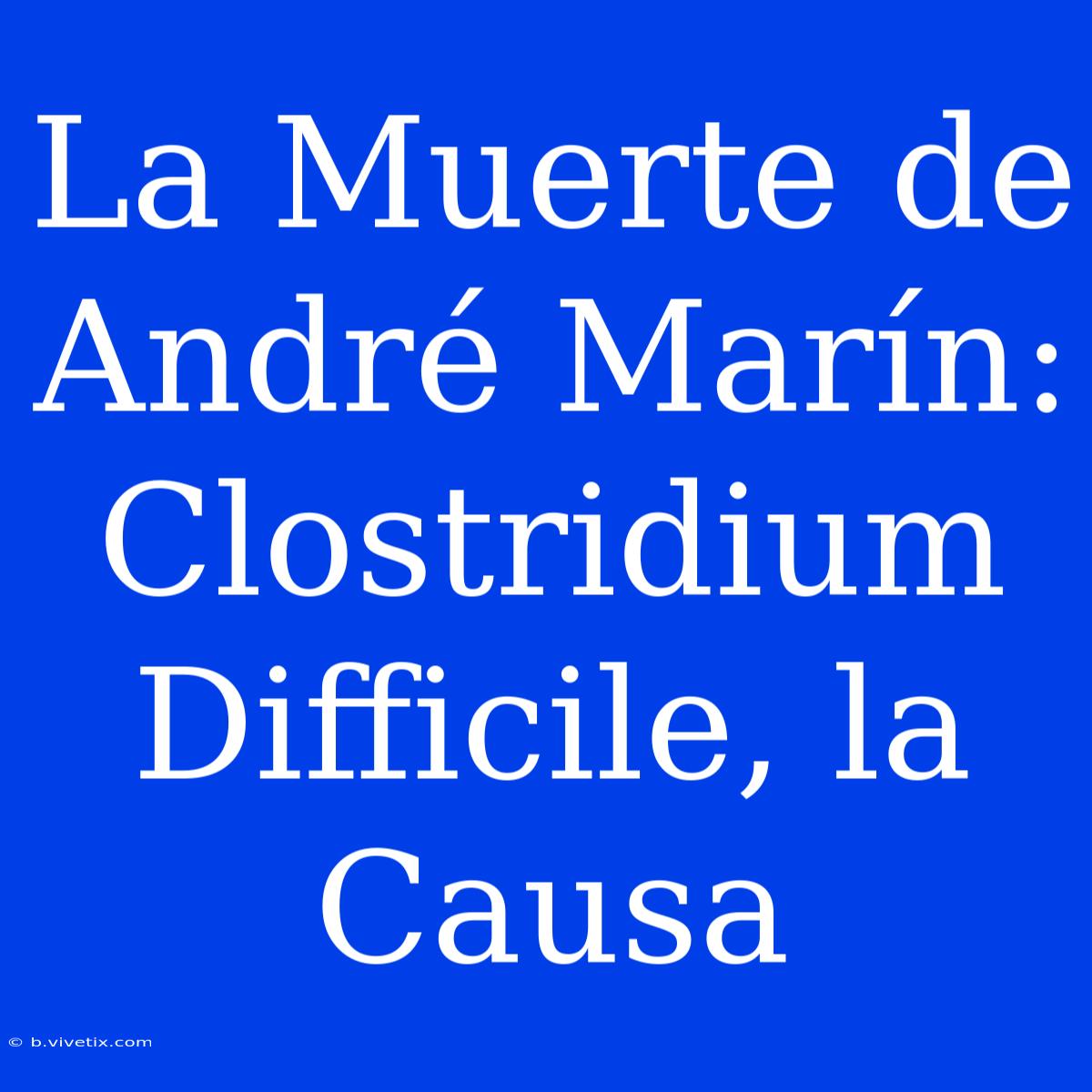 La Muerte De André Marín: Clostridium Difficile, La Causa