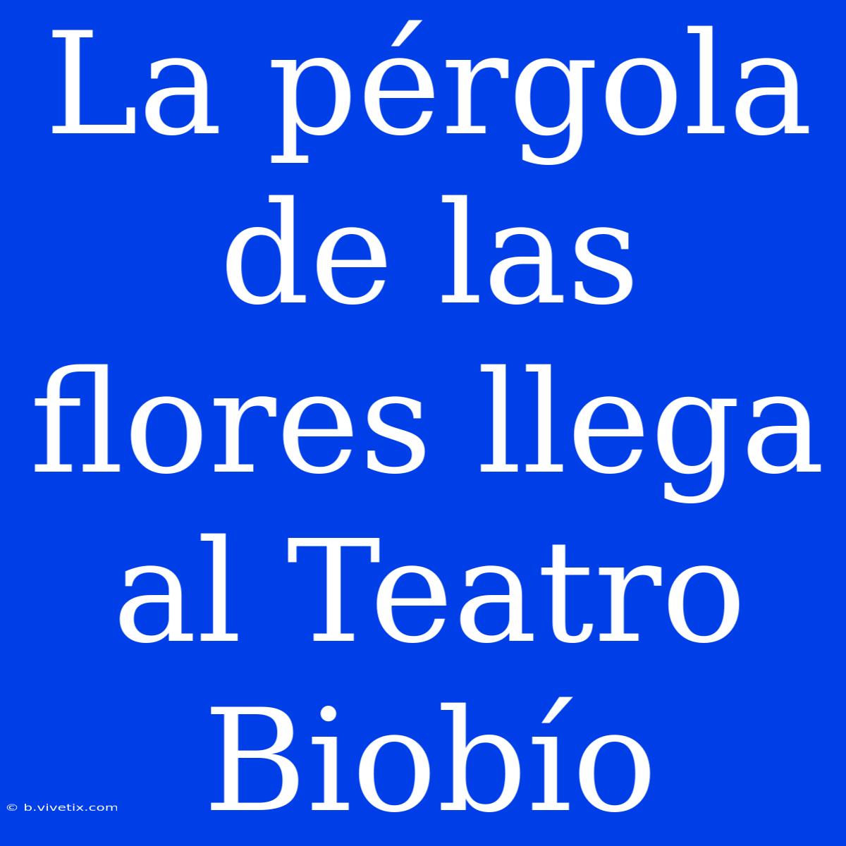 La Pérgola De Las Flores Llega Al Teatro Biobío