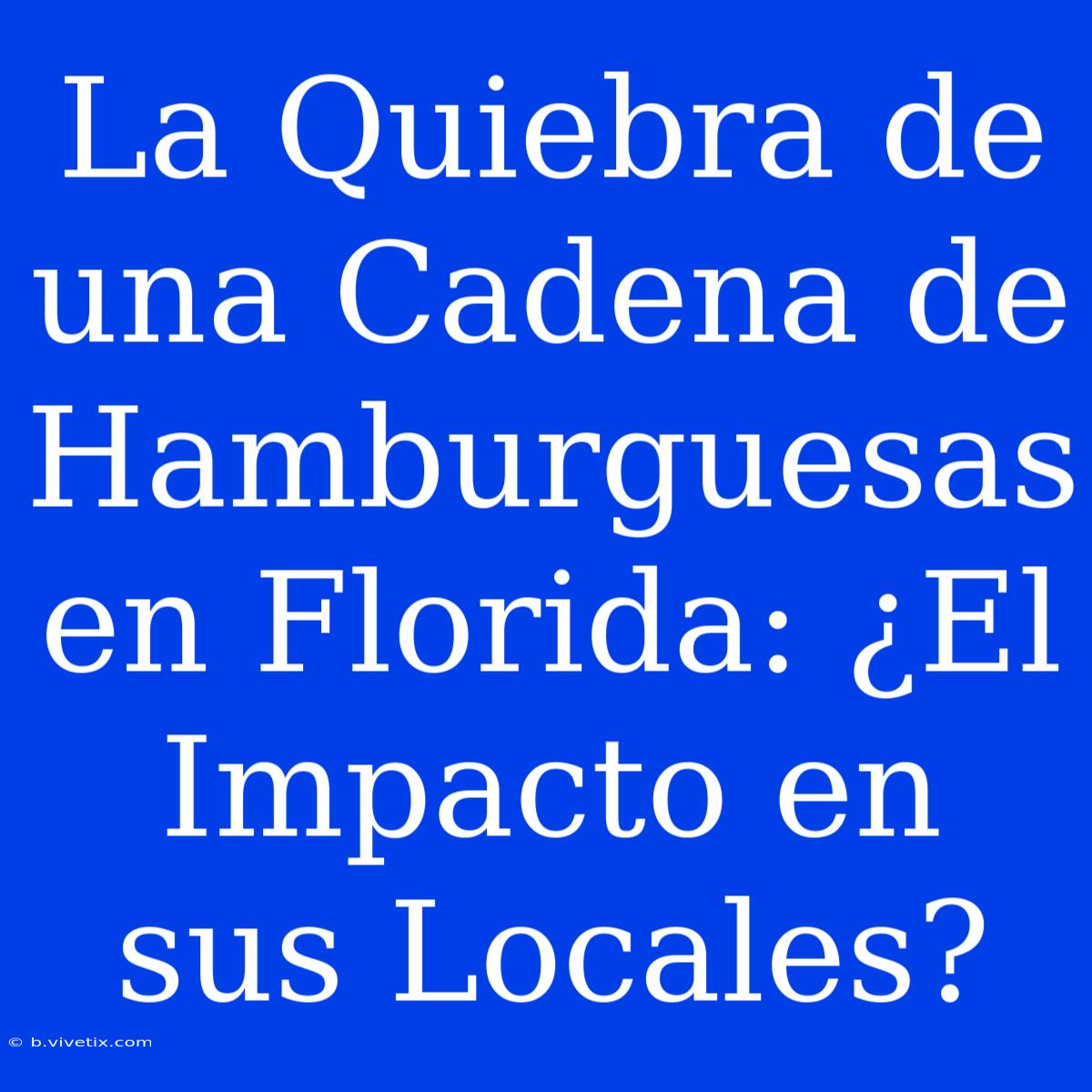 La Quiebra De Una Cadena De Hamburguesas En Florida: ¿El Impacto En Sus Locales? 