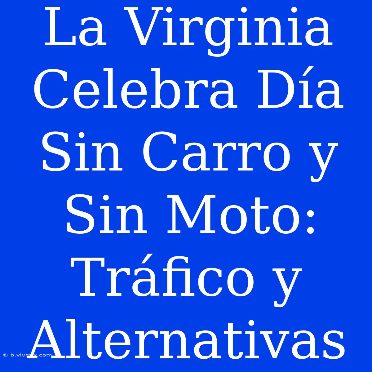 La Virginia Celebra Día Sin Carro Y Sin Moto: Tráfico Y Alternativas