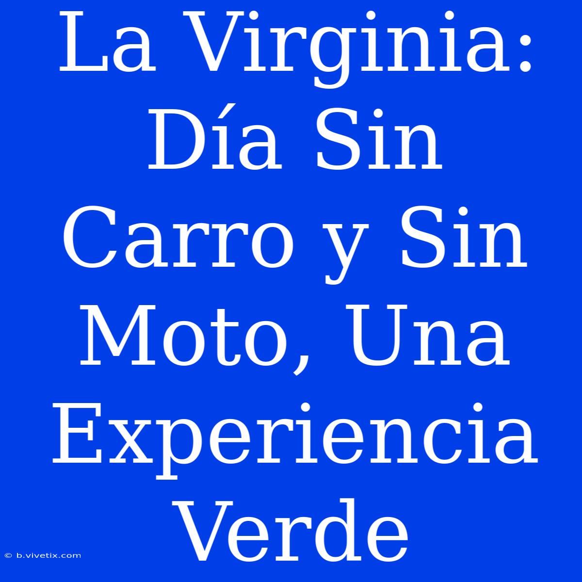 La Virginia:  Día Sin Carro Y Sin Moto, Una Experiencia Verde 