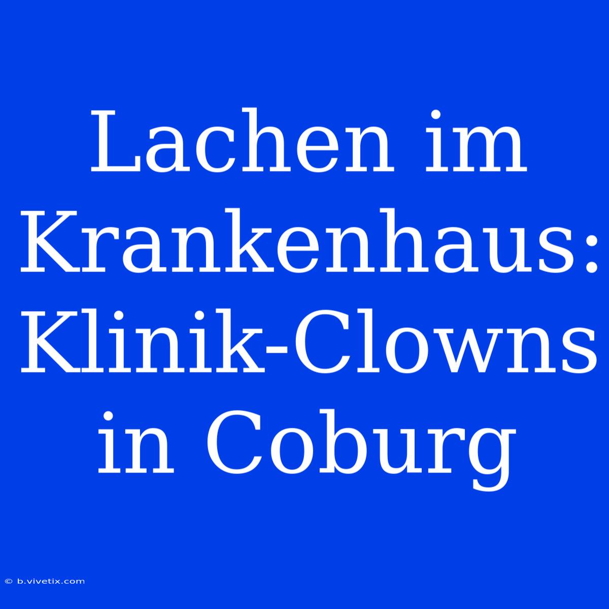 Lachen Im Krankenhaus: Klinik-Clowns In Coburg