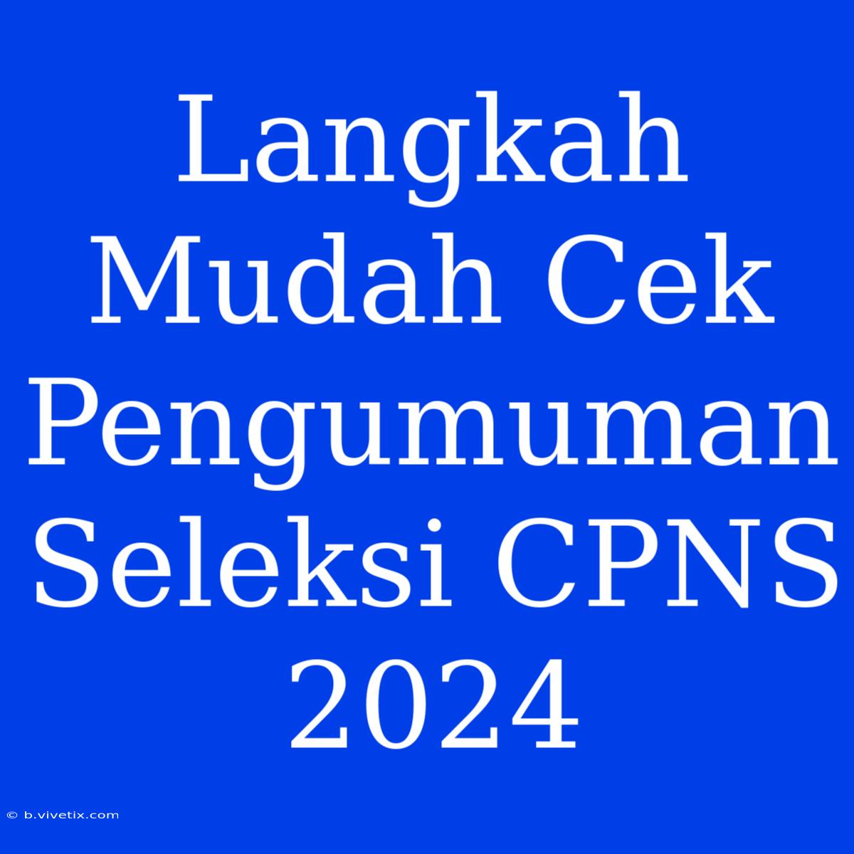 Langkah Mudah Cek Pengumuman Seleksi CPNS 2024