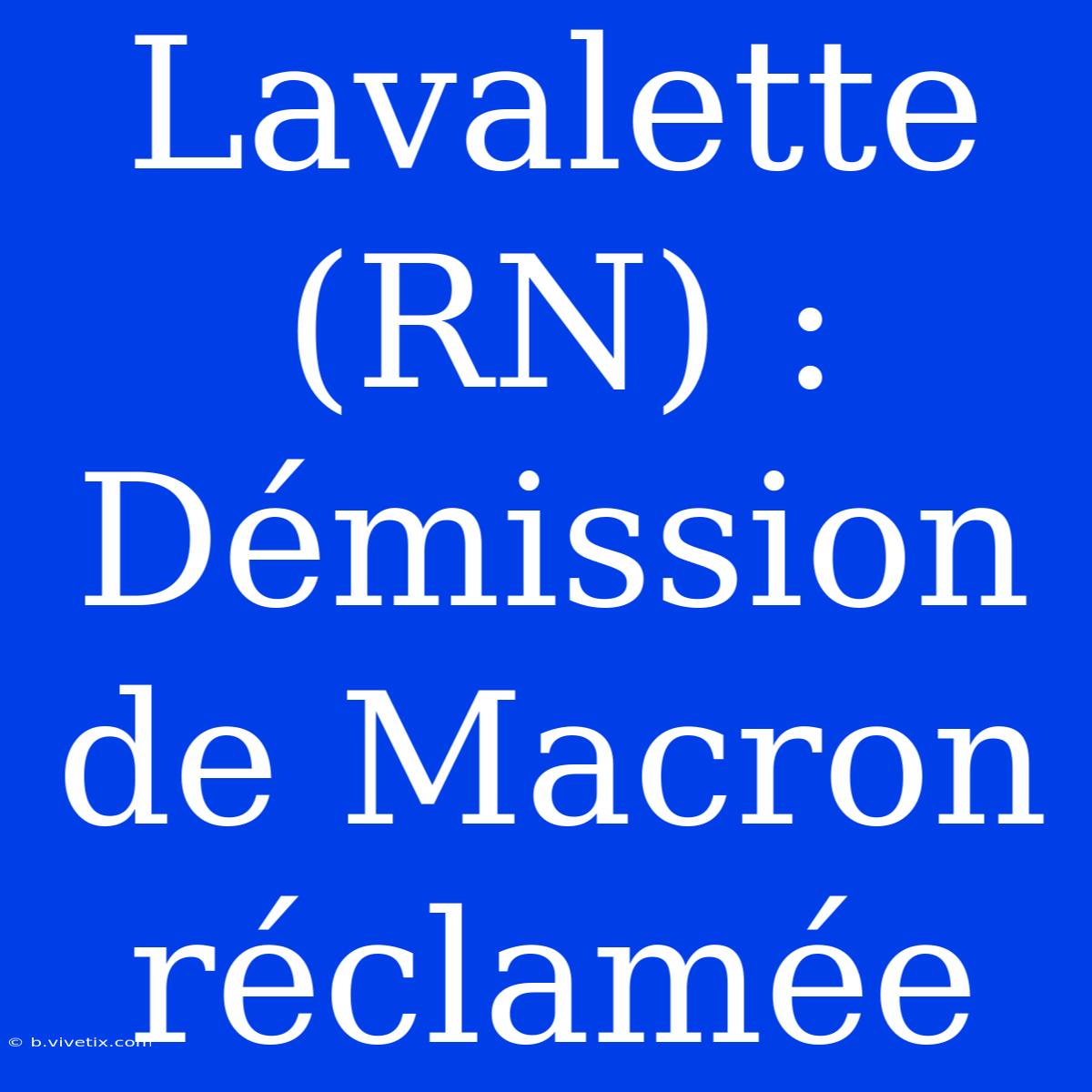 Lavalette (RN) : Démission De Macron Réclamée