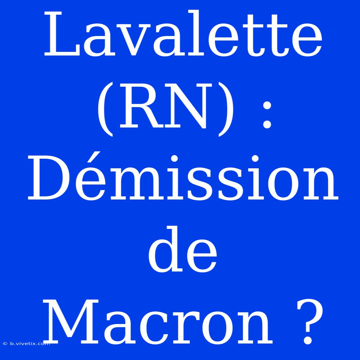 Lavalette (RN) : Démission De Macron ?