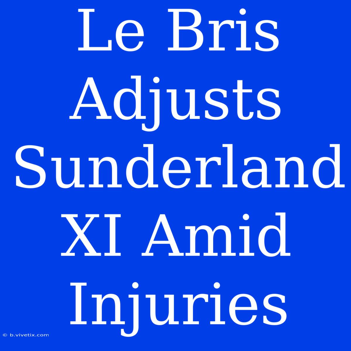 Le Bris Adjusts Sunderland XI Amid Injuries