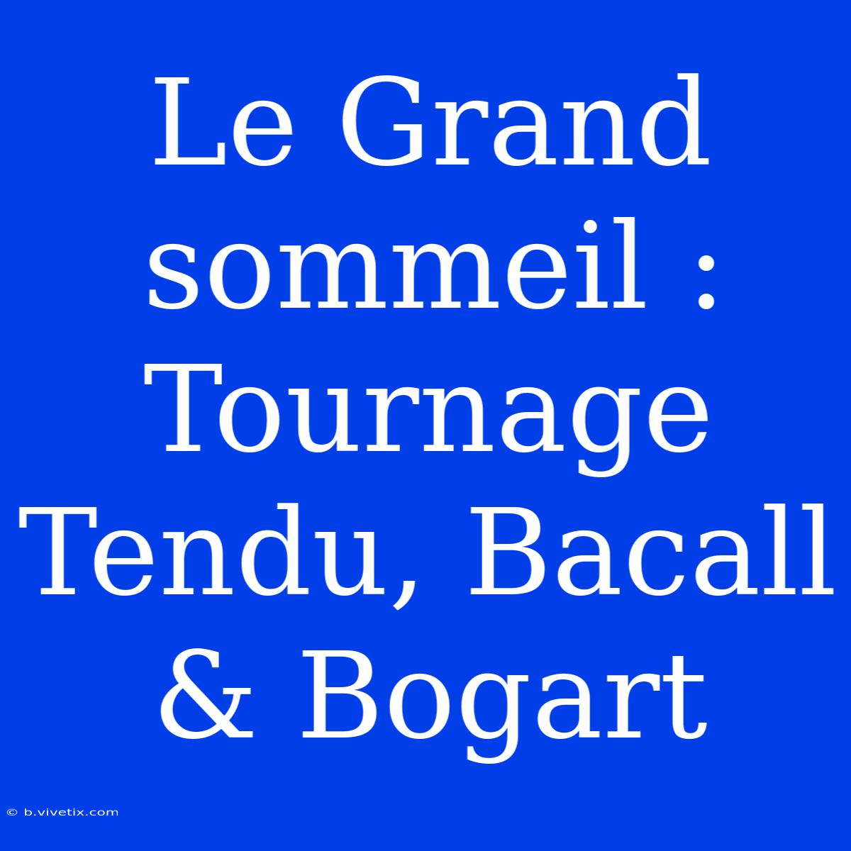 Le Grand Sommeil : Tournage Tendu, Bacall & Bogart