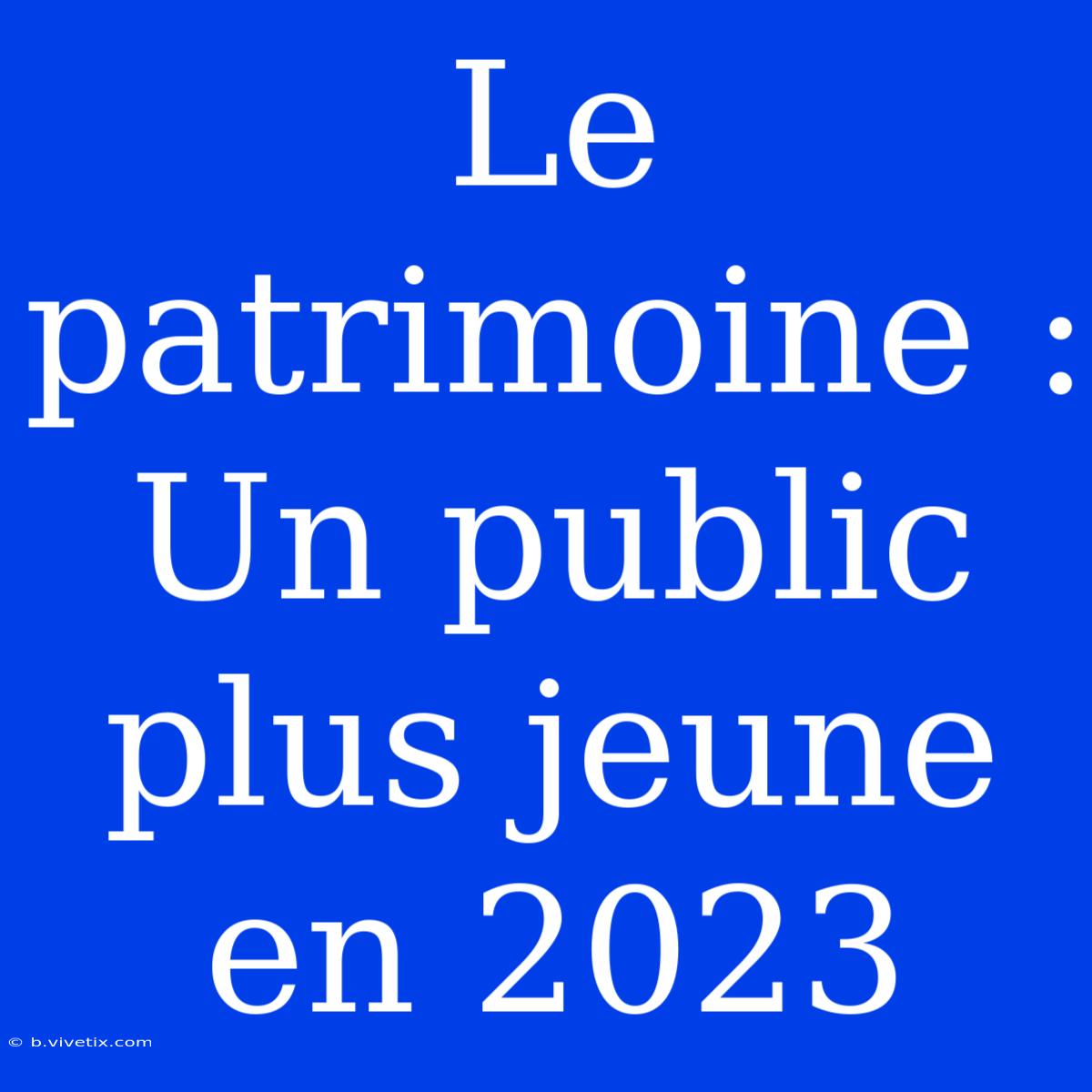 Le Patrimoine : Un Public Plus Jeune En 2023