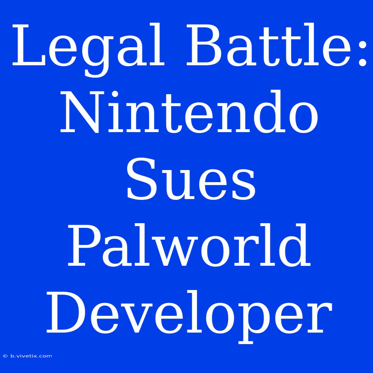 Legal Battle: Nintendo Sues Palworld Developer