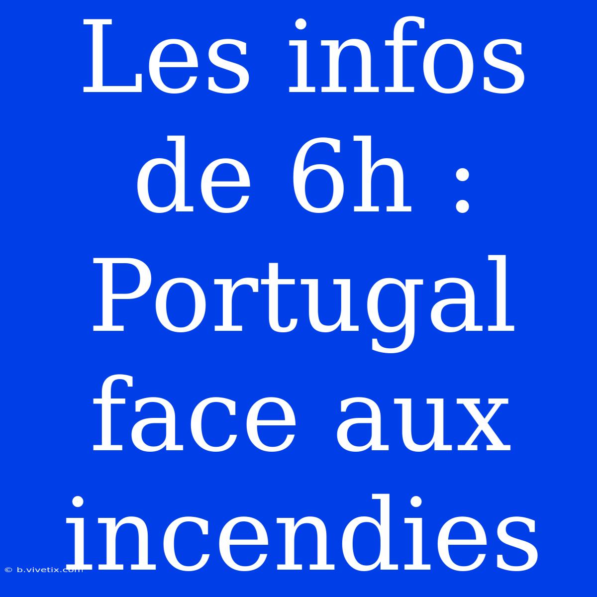 Les Infos De 6h : Portugal Face Aux Incendies