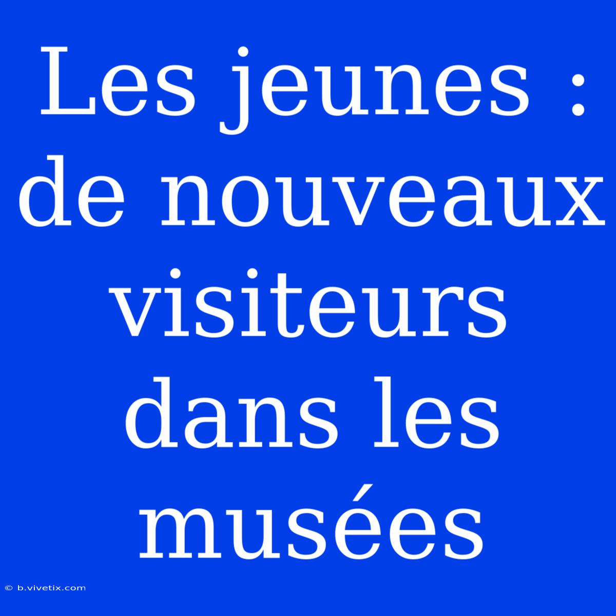 Les Jeunes : De Nouveaux Visiteurs Dans Les Musées 