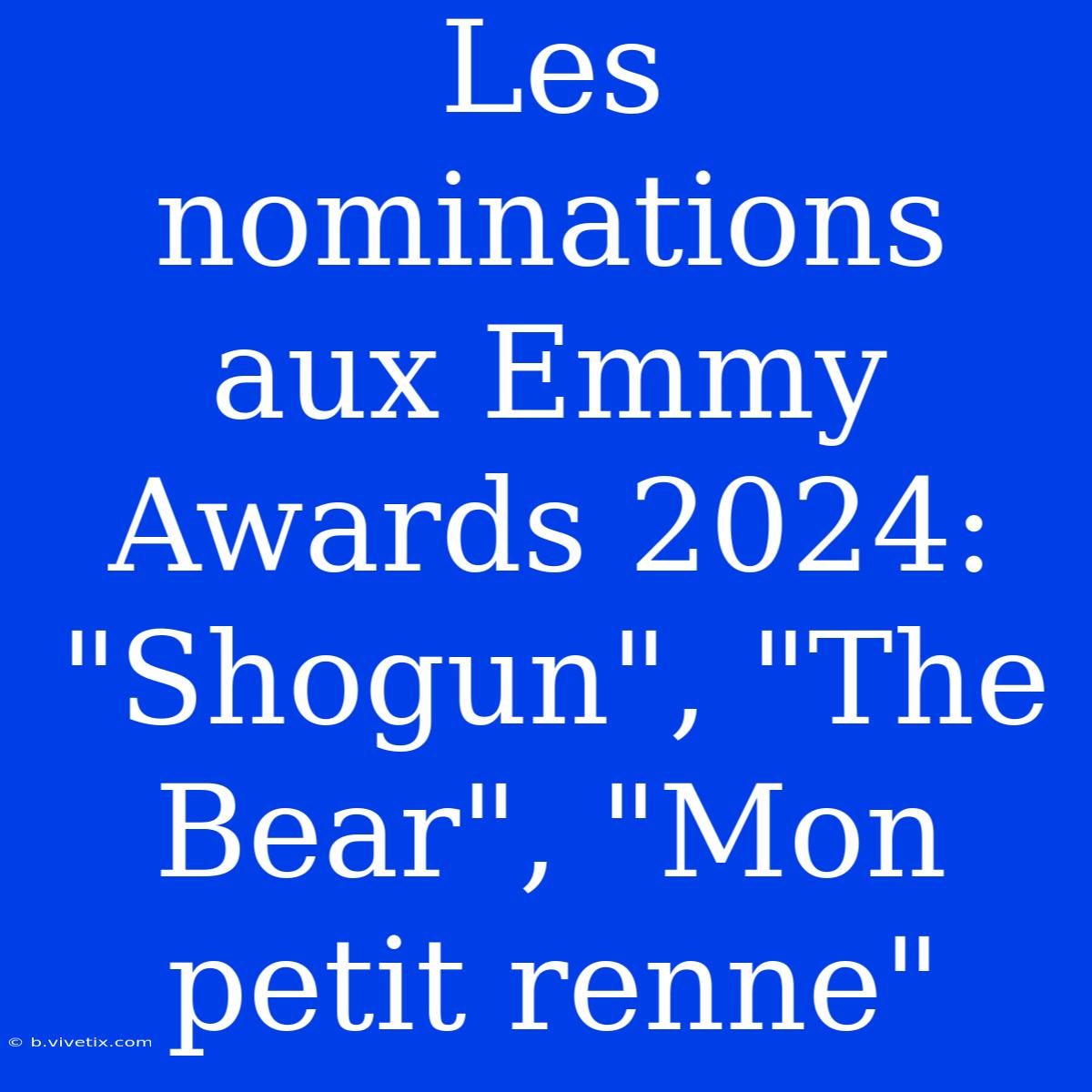 Les Nominations Aux Emmy Awards 2024: 