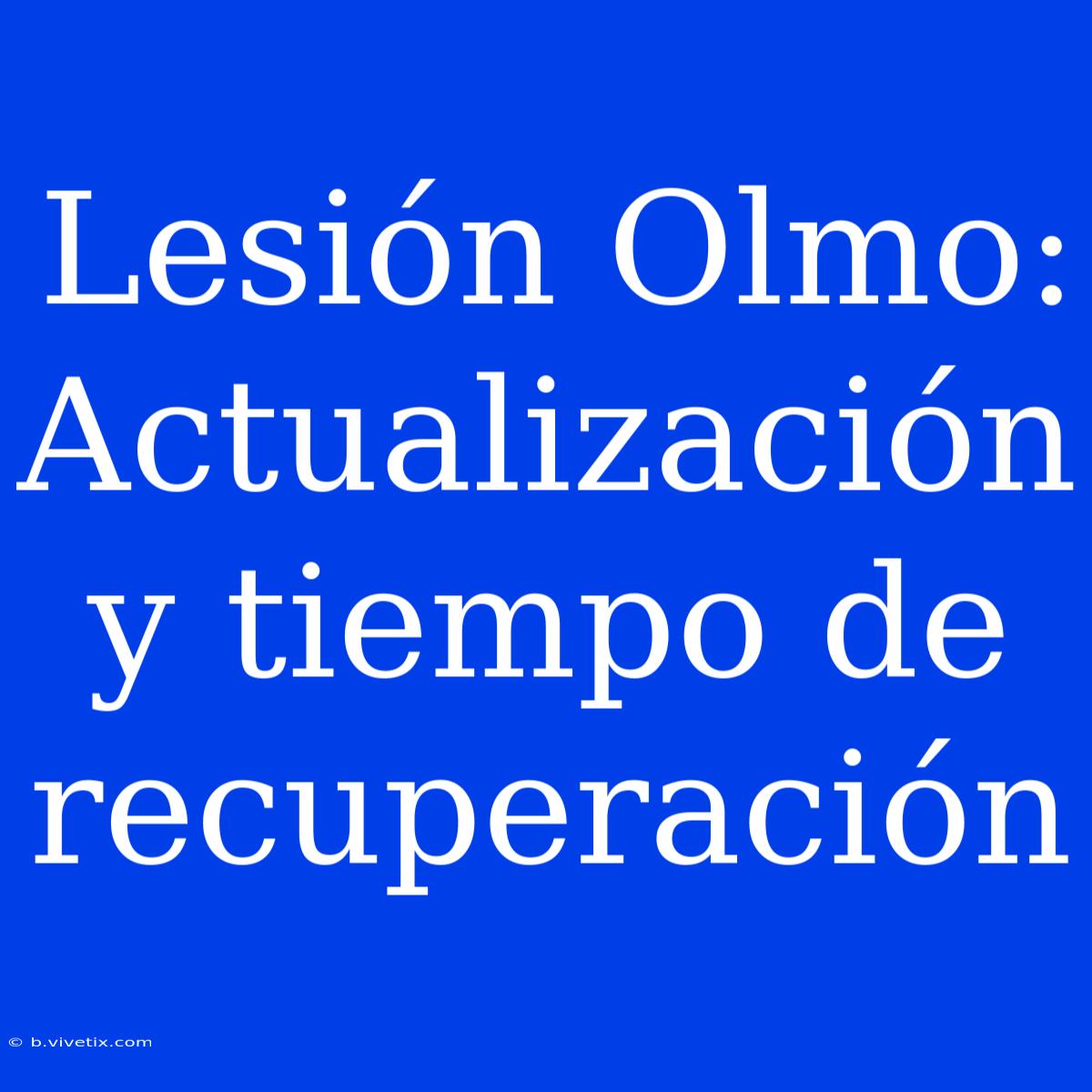 Lesión Olmo: Actualización Y Tiempo De Recuperación