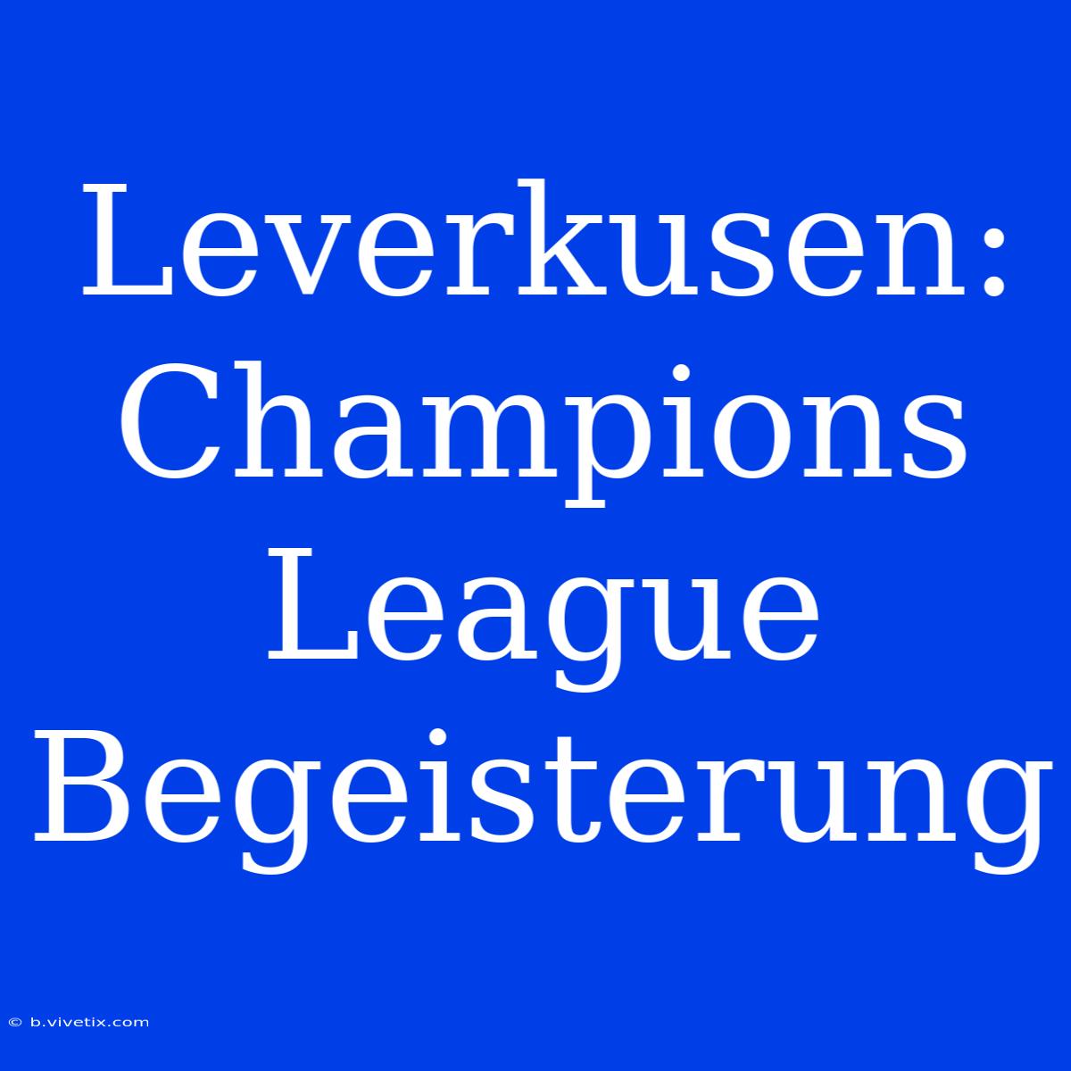 Leverkusen: Champions League Begeisterung