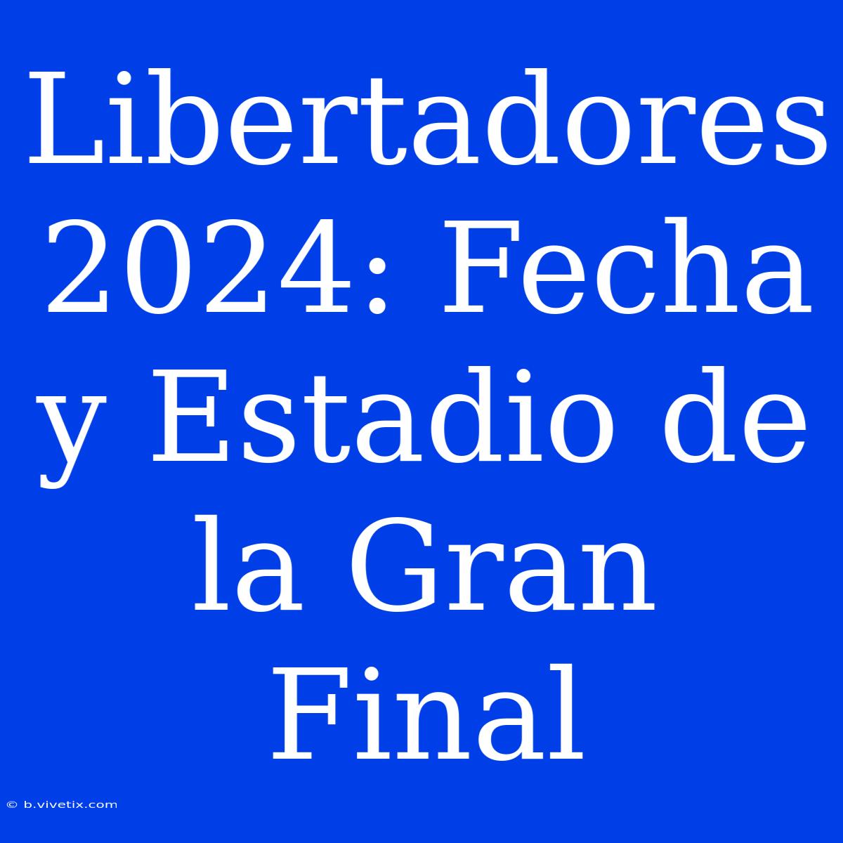 Libertadores 2024: Fecha Y Estadio De La Gran Final