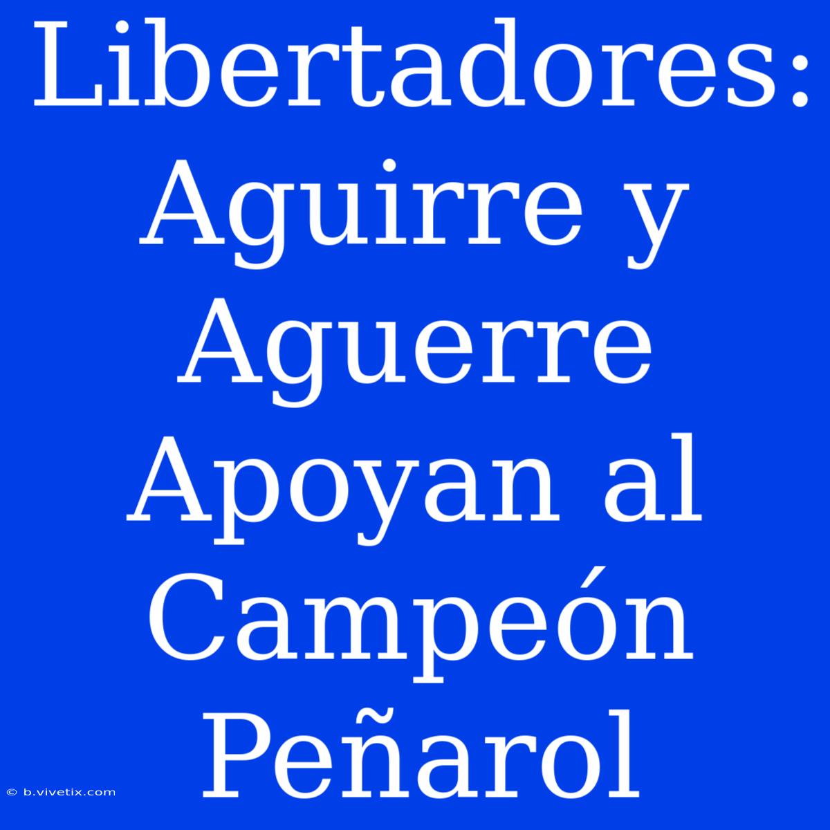 Libertadores: Aguirre Y Aguerre Apoyan Al Campeón Peñarol