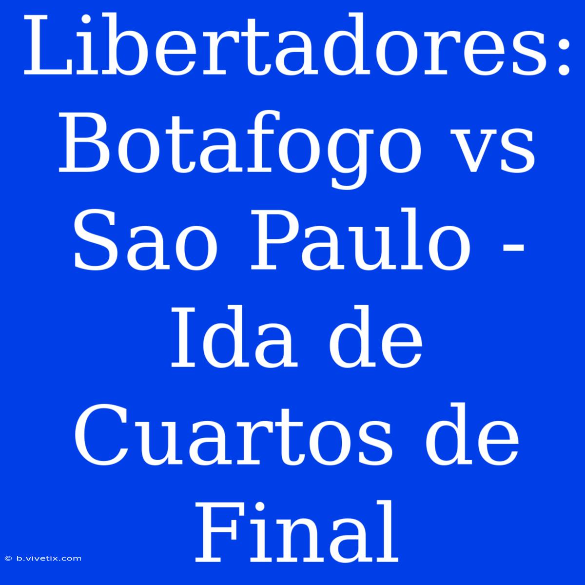 Libertadores: Botafogo Vs Sao Paulo - Ida De Cuartos De Final