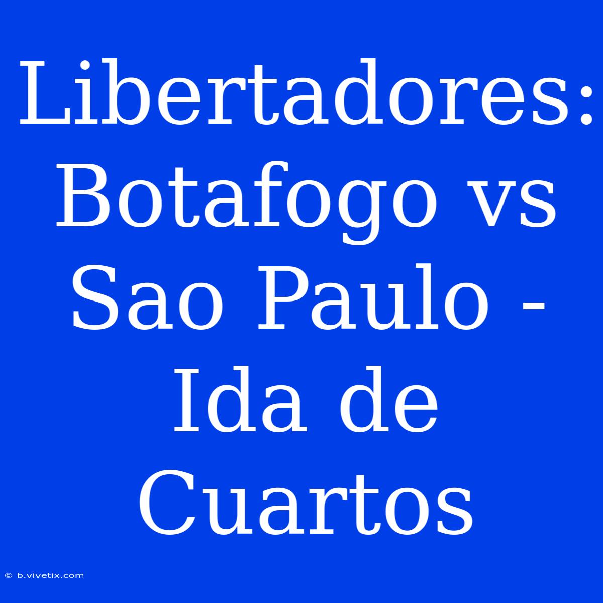 Libertadores: Botafogo Vs Sao Paulo - Ida De Cuartos