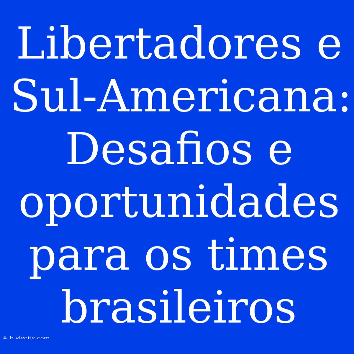 Libertadores E Sul-Americana: Desafios E Oportunidades Para Os Times Brasileiros