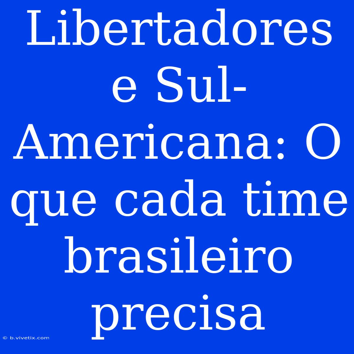 Libertadores E Sul-Americana: O Que Cada Time Brasileiro Precisa