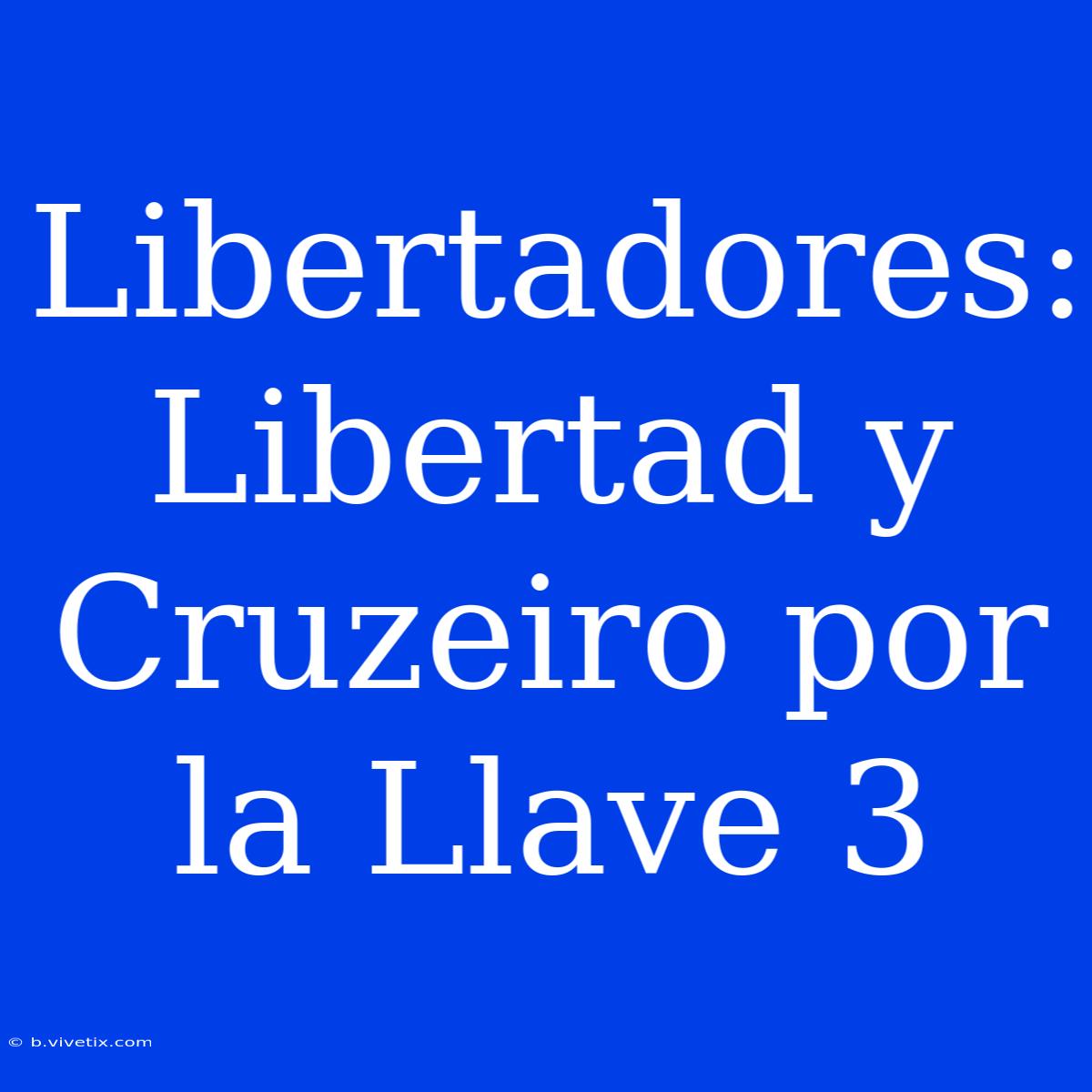 Libertadores: Libertad Y Cruzeiro Por La Llave 3