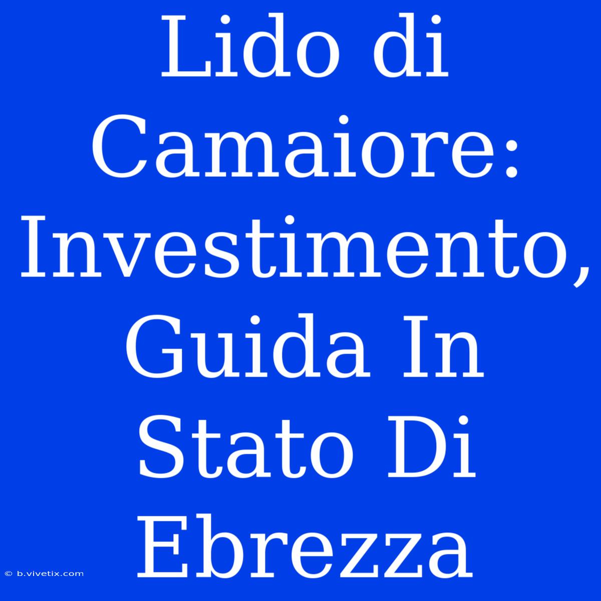 Lido Di Camaiore: Investimento, Guida In Stato Di Ebrezza