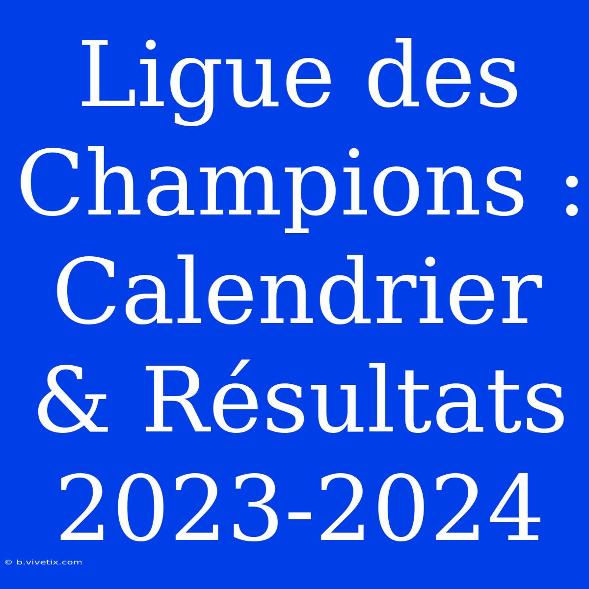 Ligue Des Champions : Calendrier & Résultats 2023-2024