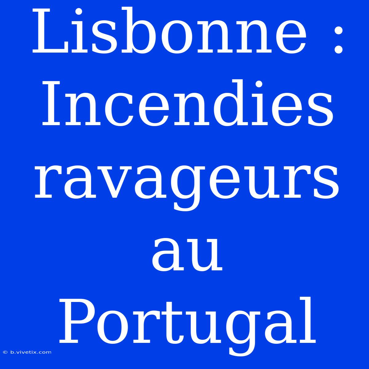 Lisbonne : Incendies Ravageurs Au Portugal