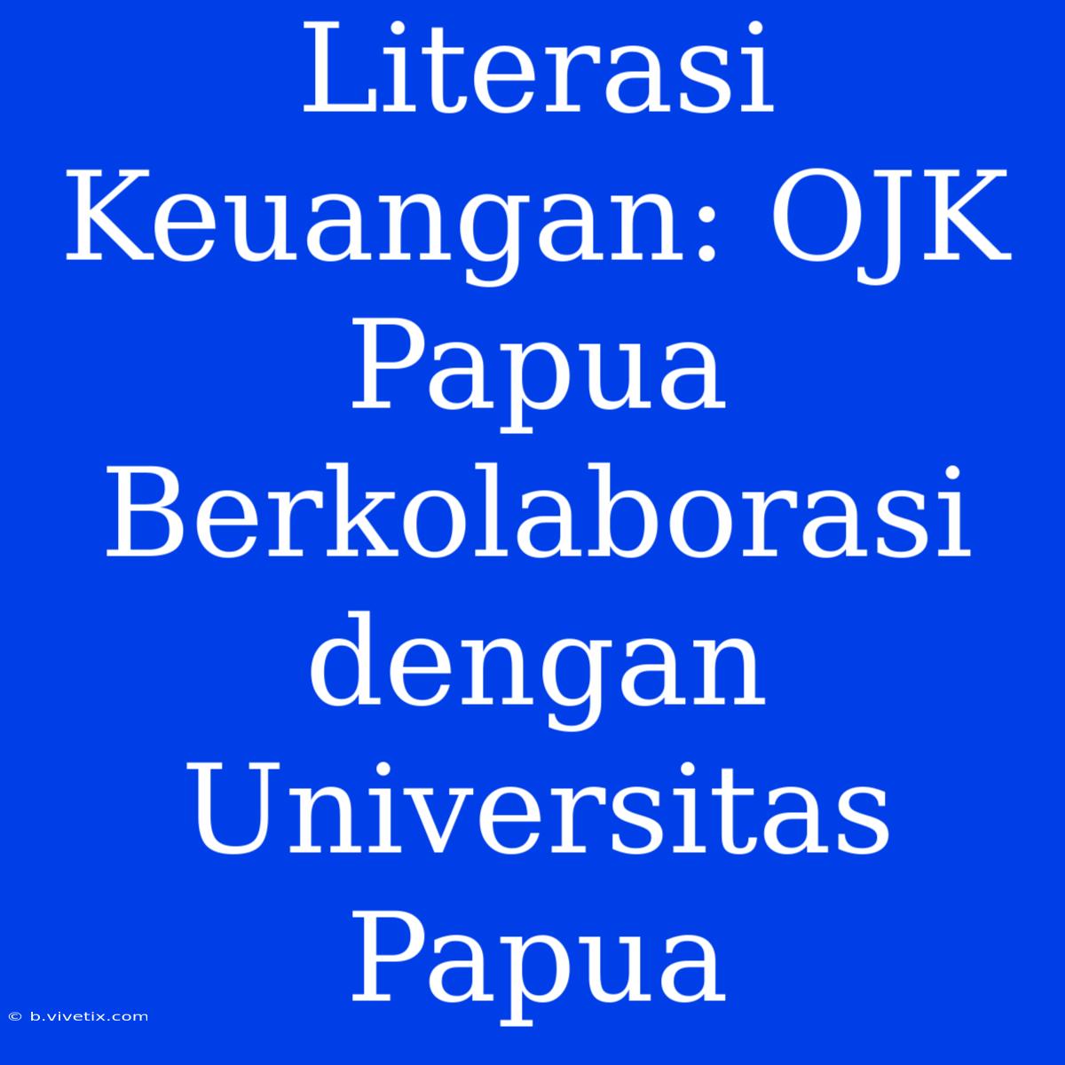 Literasi Keuangan: OJK Papua Berkolaborasi Dengan Universitas Papua 