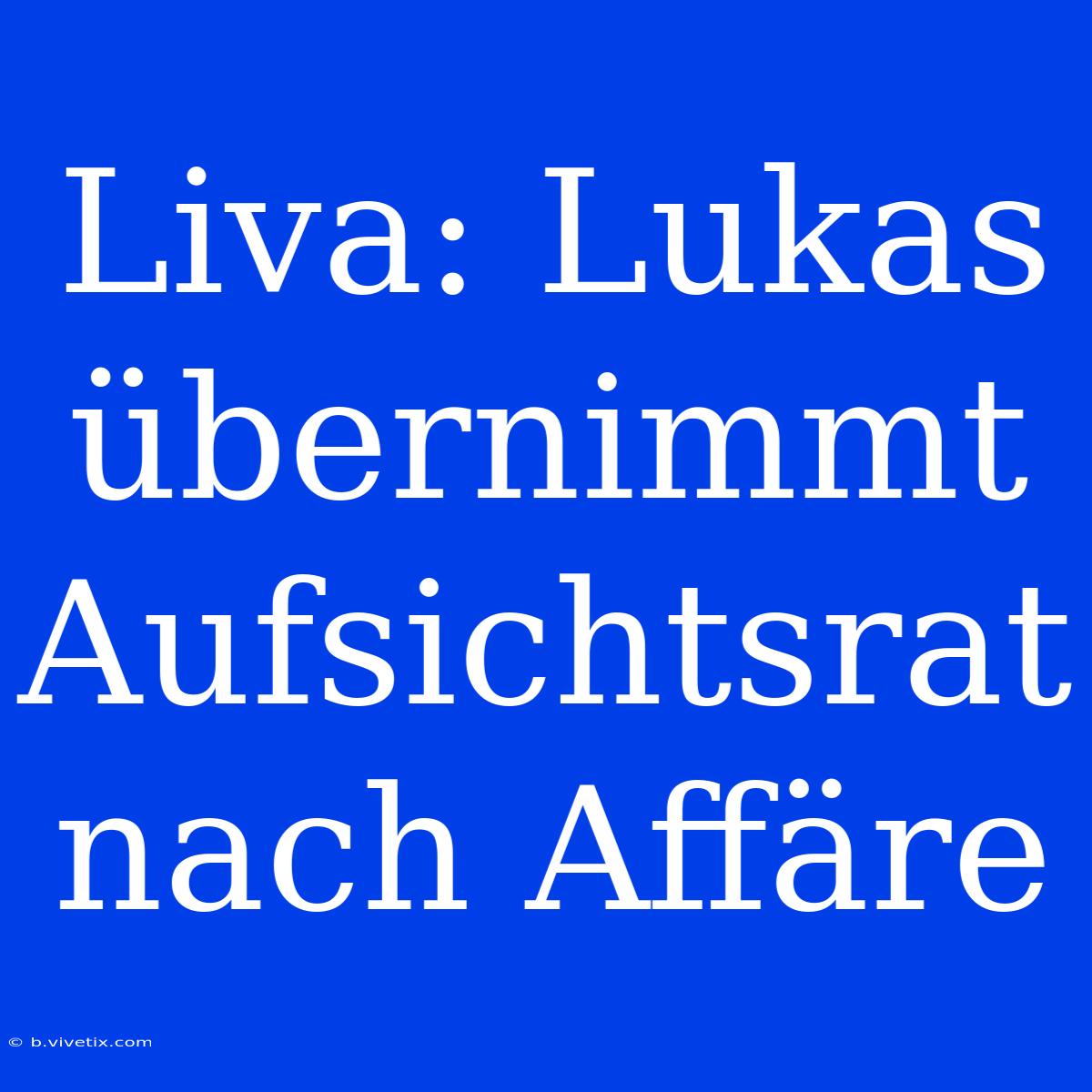 Liva: Lukas Übernimmt Aufsichtsrat Nach Affäre