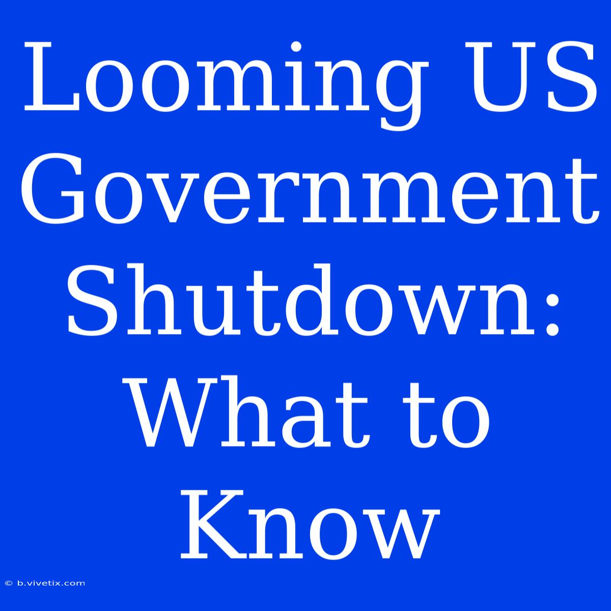 Looming US Government Shutdown: What To Know