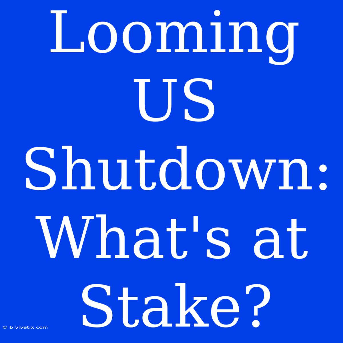 Looming US Shutdown: What's At Stake?