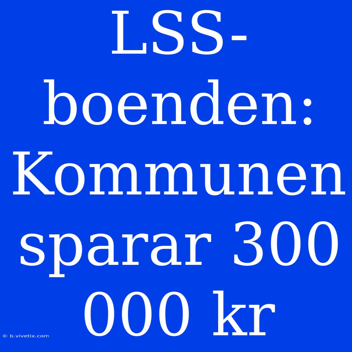 LSS-boenden: Kommunen Sparar 300 000 Kr