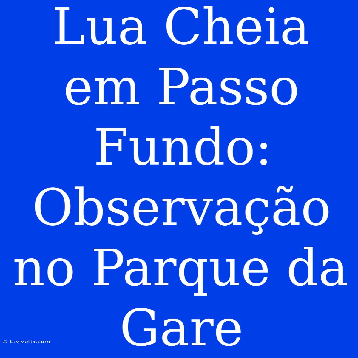 Lua Cheia Em Passo Fundo: Observação No Parque Da Gare