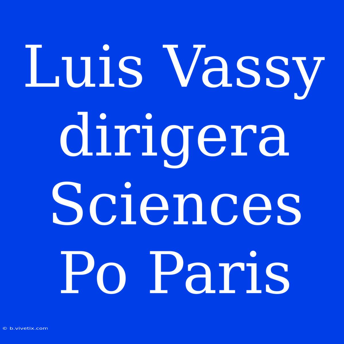 Luis Vassy Dirigera Sciences Po Paris