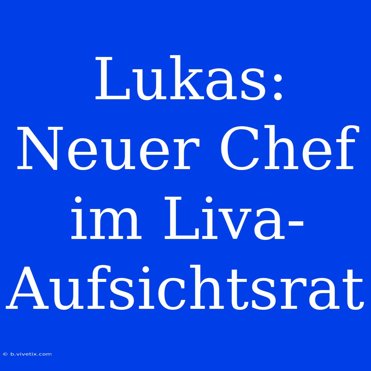 Lukas: Neuer Chef Im Liva-Aufsichtsrat