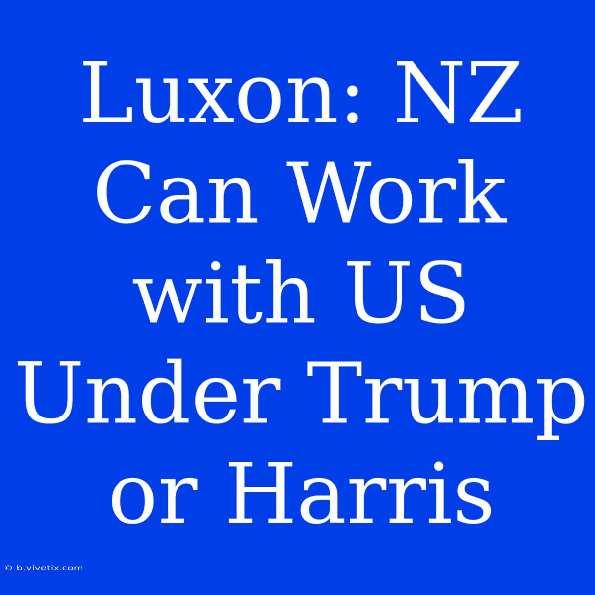 Luxon: NZ Can Work With US Under Trump Or Harris