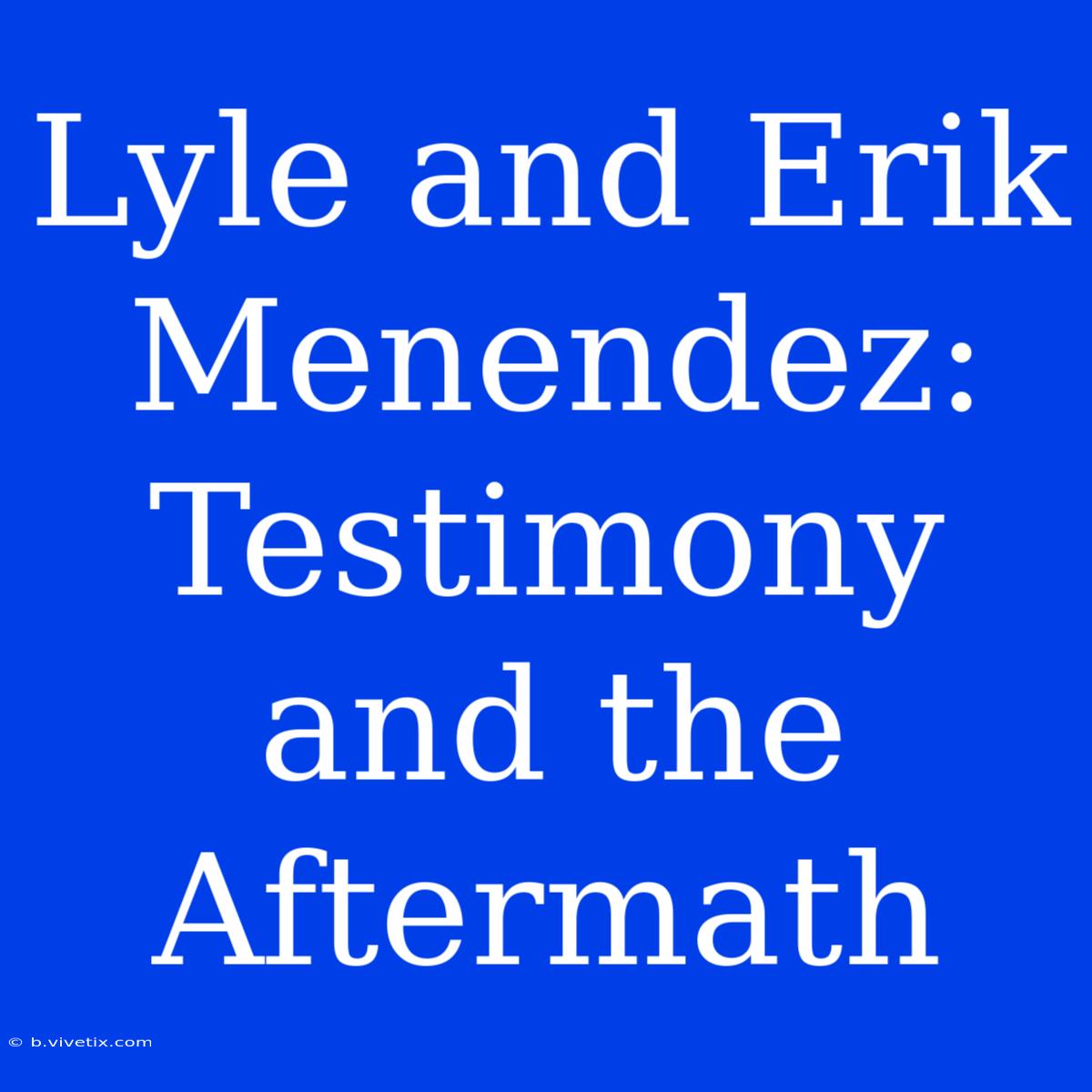 Lyle And Erik Menendez: Testimony And The Aftermath