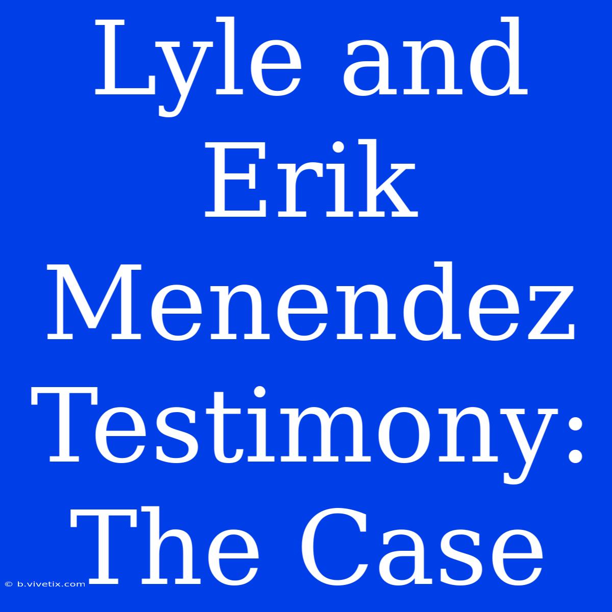 Lyle And Erik Menendez Testimony: The Case