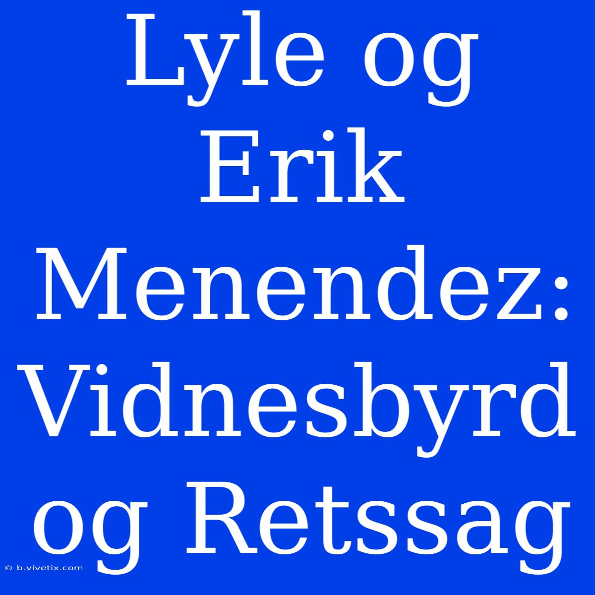 Lyle Og Erik Menendez: Vidnesbyrd Og Retssag