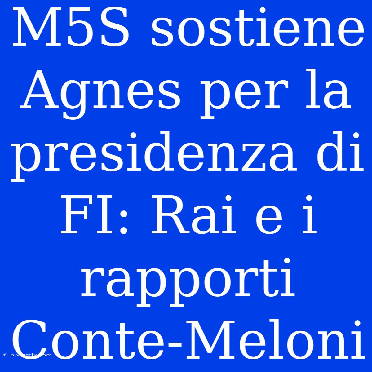 M5S Sostiene Agnes Per La Presidenza Di FI: Rai E I Rapporti Conte-Meloni