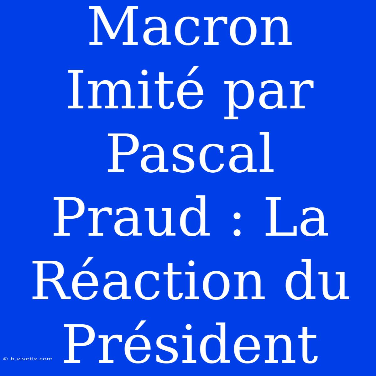 Macron Imité Par Pascal Praud : La Réaction Du Président