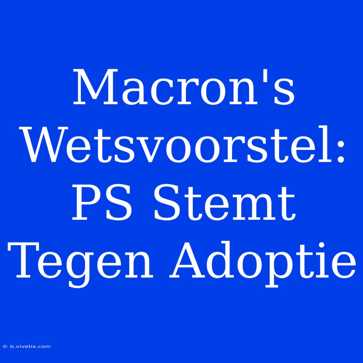 Macron's Wetsvoorstel: PS Stemt Tegen Adoptie