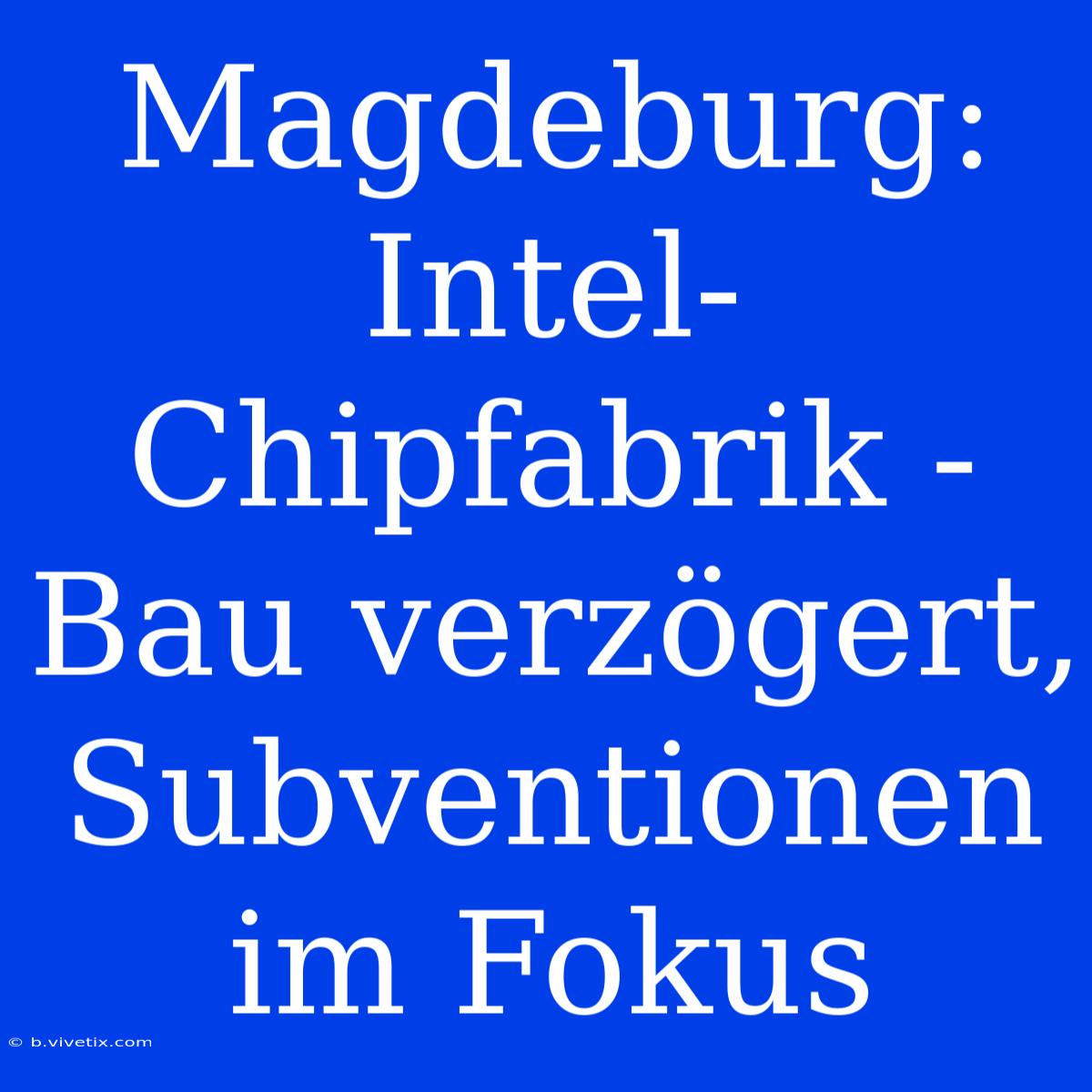 Magdeburg: Intel-Chipfabrik - Bau Verzögert, Subventionen Im Fokus