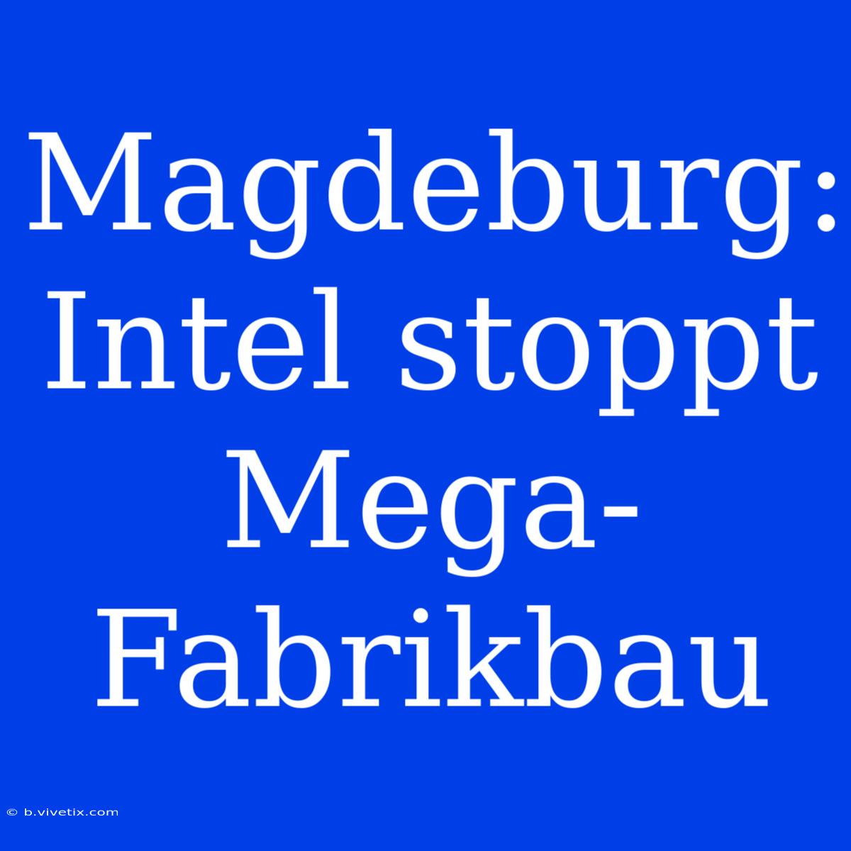 Magdeburg: Intel Stoppt Mega-Fabrikbau