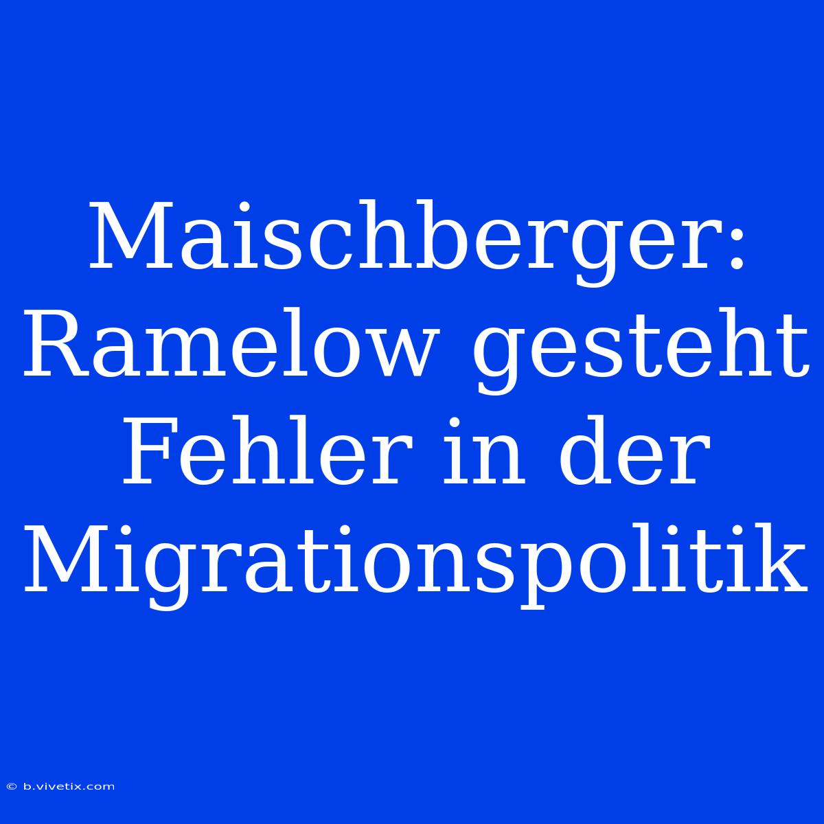 Maischberger: Ramelow Gesteht Fehler In Der Migrationspolitik