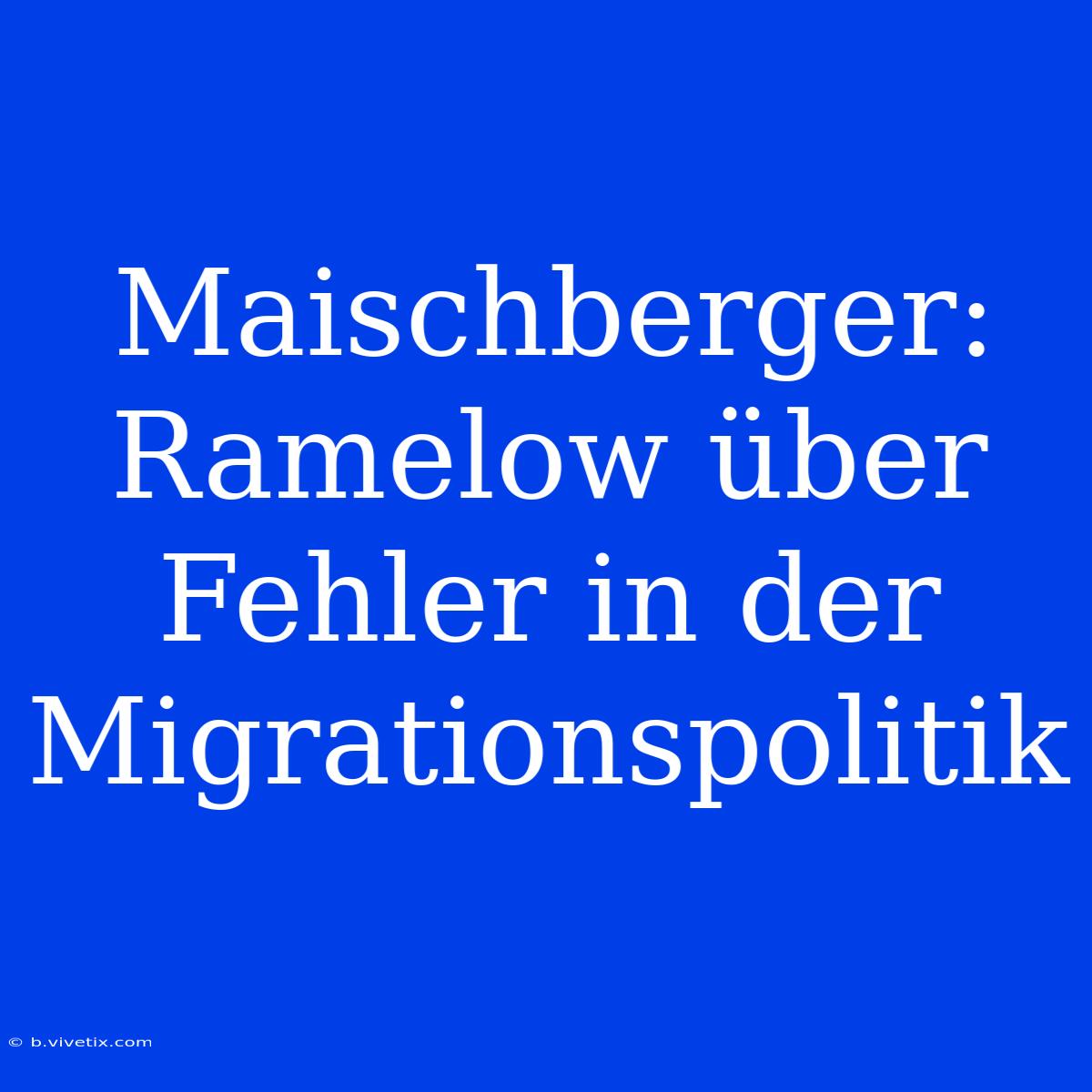 Maischberger: Ramelow Über Fehler In Der Migrationspolitik