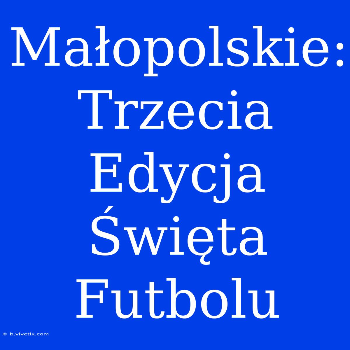 Małopolskie: Trzecia Edycja Święta Futbolu